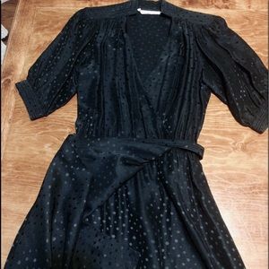 💔SOLD💔 80s meets 40s Black Silk Vintage Dress